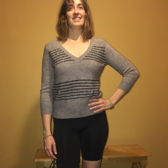 Alpaca Wool Blend - Sequin Striped Sweater - M - Picture 15 of 15